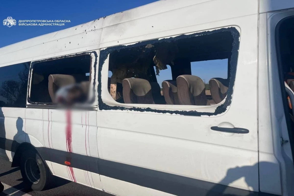 Russian army launches drone strike on bus in Ukraine, killing five - PHOTO 