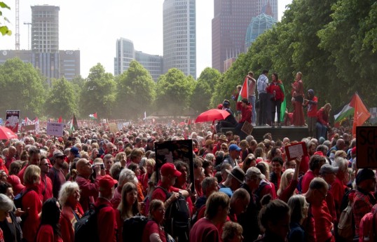 More than 5,000 people participated in the protest against militarization of Netherlands