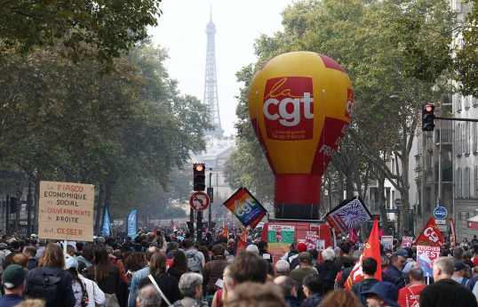 More than 300,000 public sector workers demonstrated in France