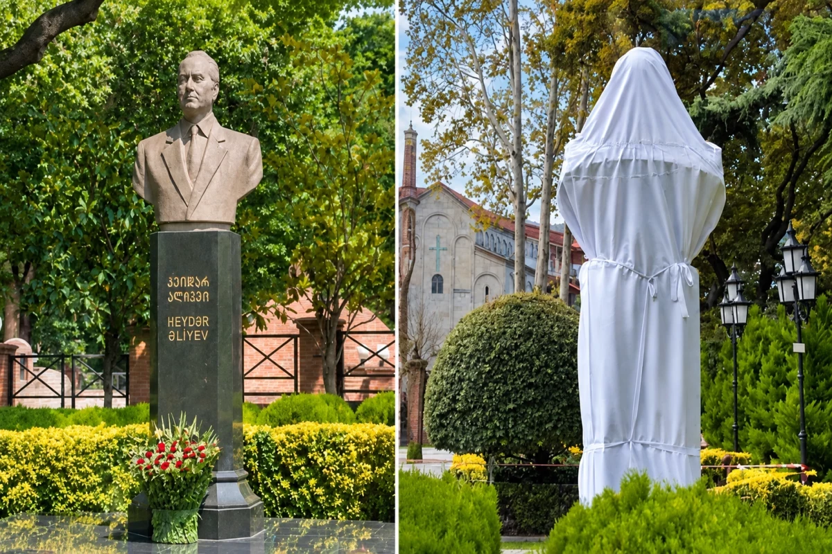 Armenian citizen detained for damaging bust of Heydar Aliyev in Tbilisi